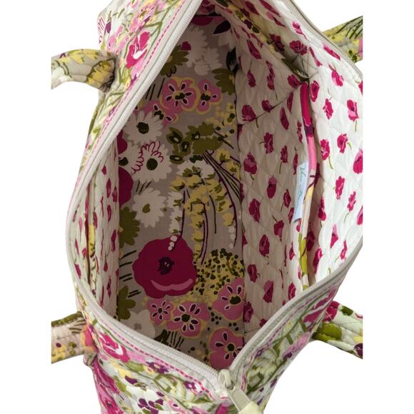Make Me Blush Vera Bradley Shoulder Bag Floral Quilted Purse Pink Green Flowers - Picture 9 of 11